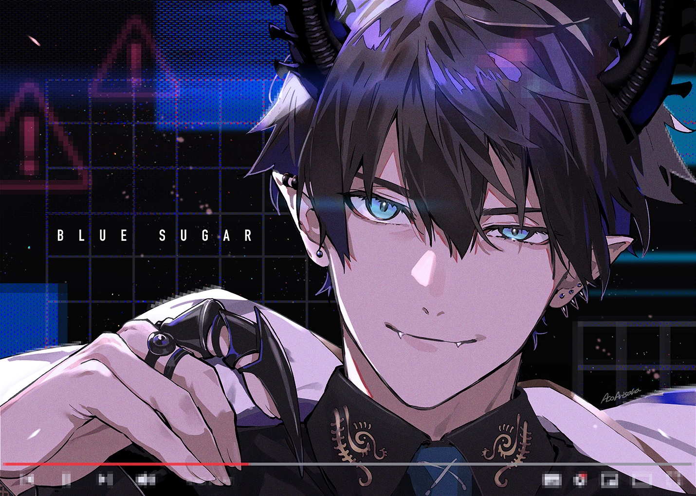 "Blue Sugar" 1 Million Views Illustration<br>by Arisaka