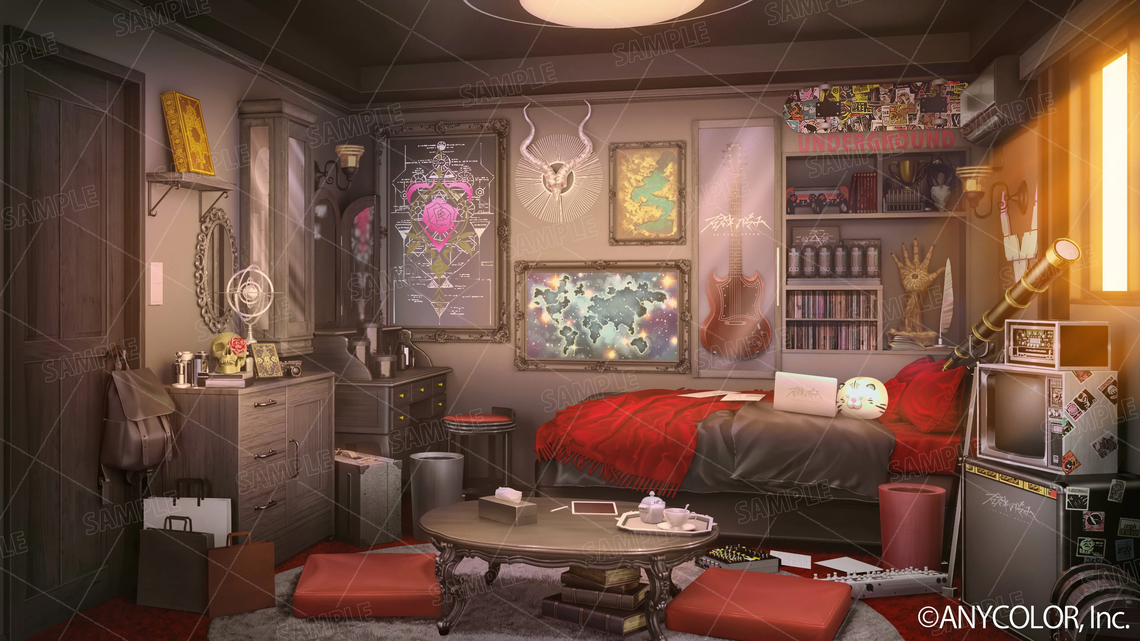 Room Background With Open Curtains by Color Creation