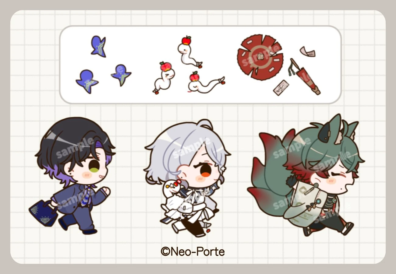 Fifth Generation 1st Anniversary Chibi by [https://x.com/saya_iwashi/status/1879125403631317178 Saya]