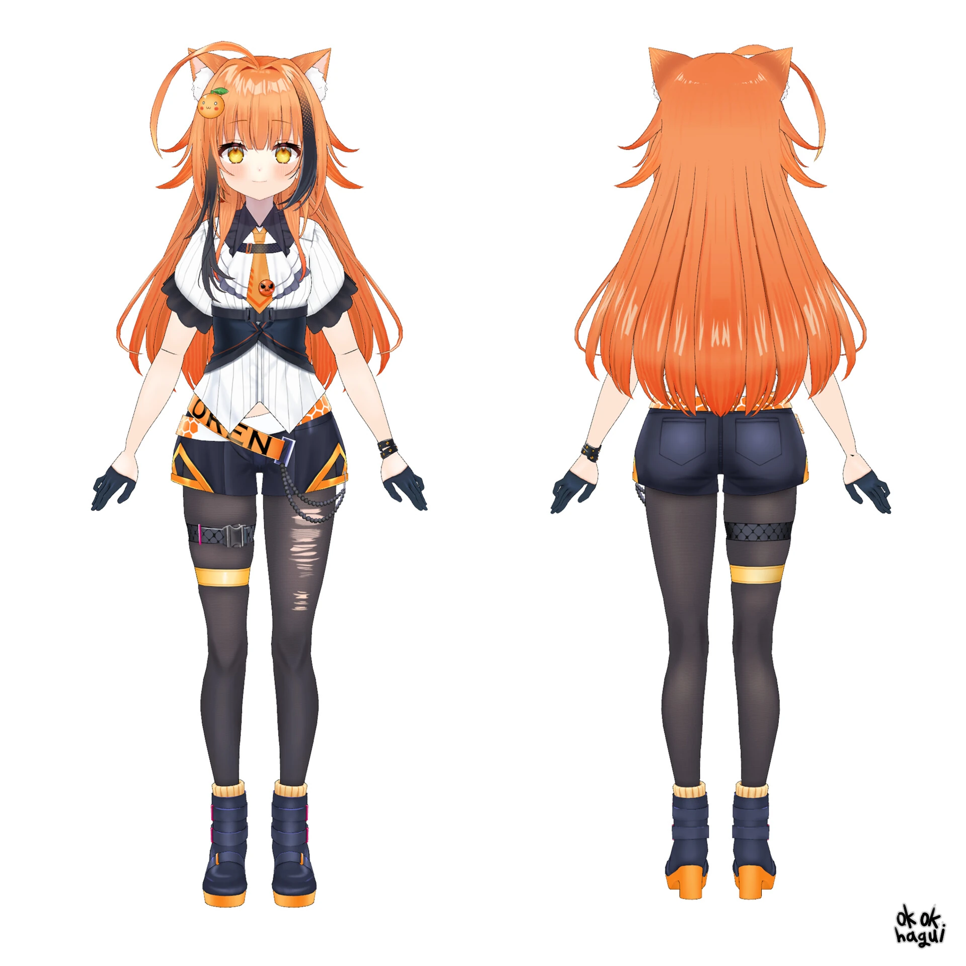 Model 2.0 2nd Costume 3D Reference Sheet (without Jacket)<br>by okok haguki