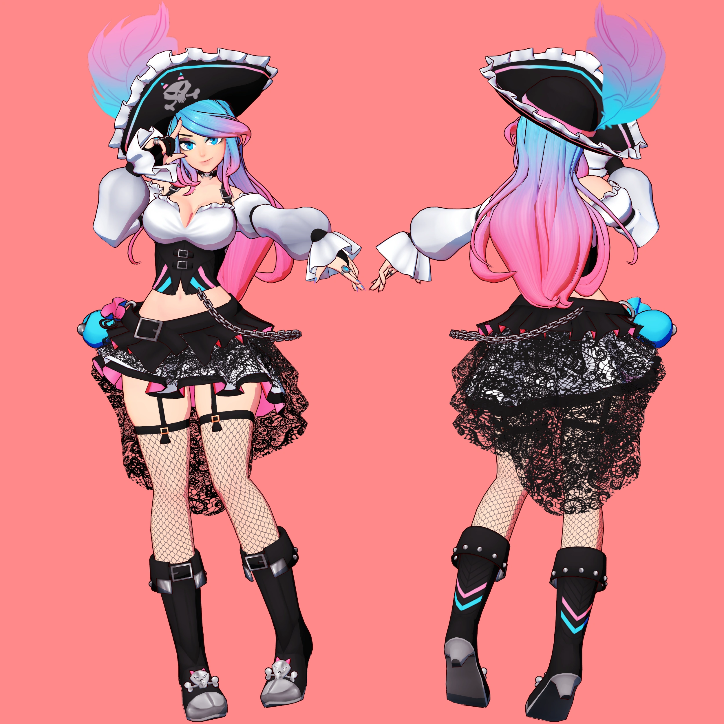 Silvervale's Pirate model ref by jjinomu