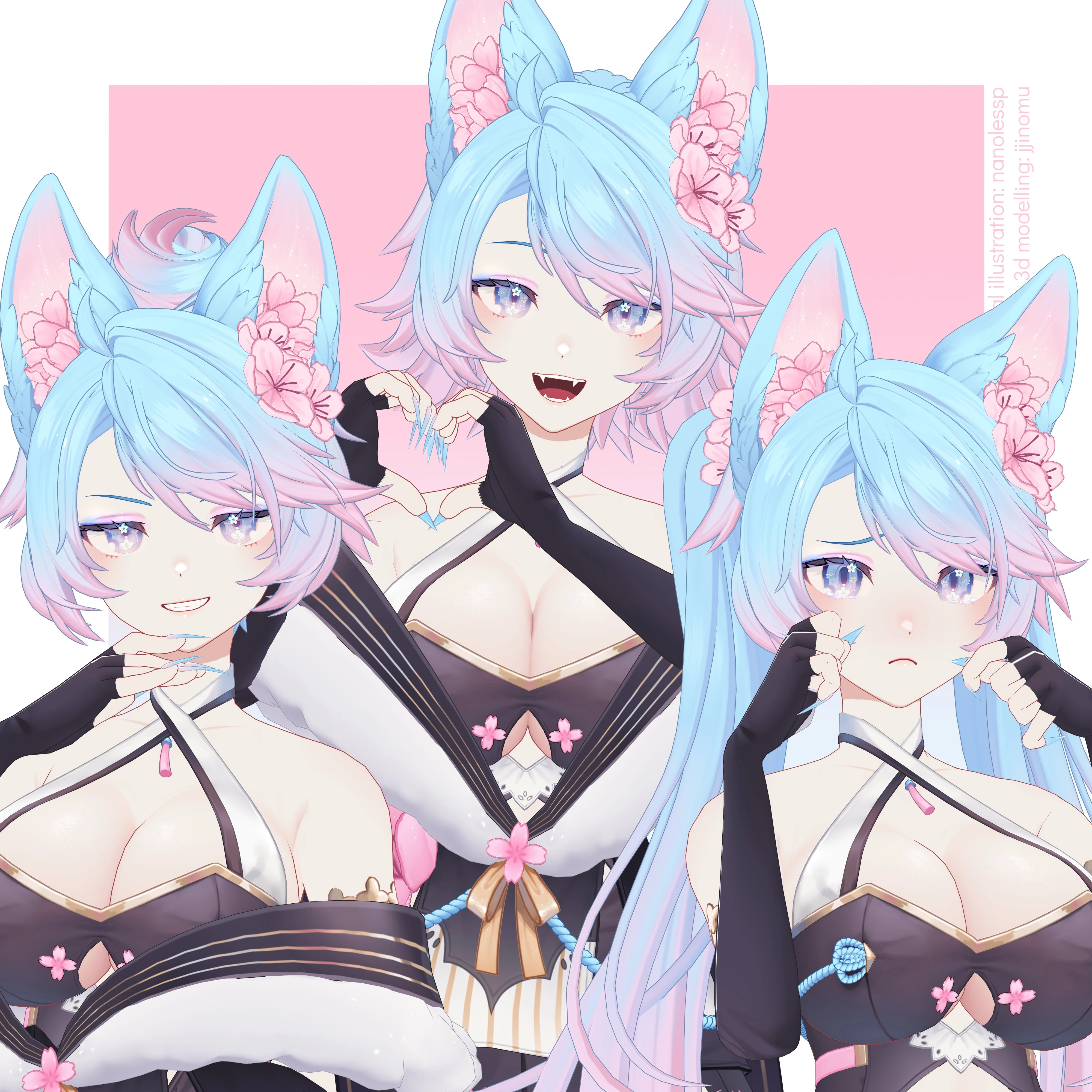 Silvervale's 3D 2022 model expressions sheet.jpg by jjinomu