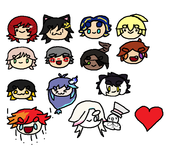 HOLOSTARS JP<br>(Top: Miyabi, Izuru, Astel, Temma<br>Upper middle: Rikka, Aruran, Oga, Roberu<br>Lower middle: Fuma, Rio, Shien<br>Bottom: Gamma, Uyu)
