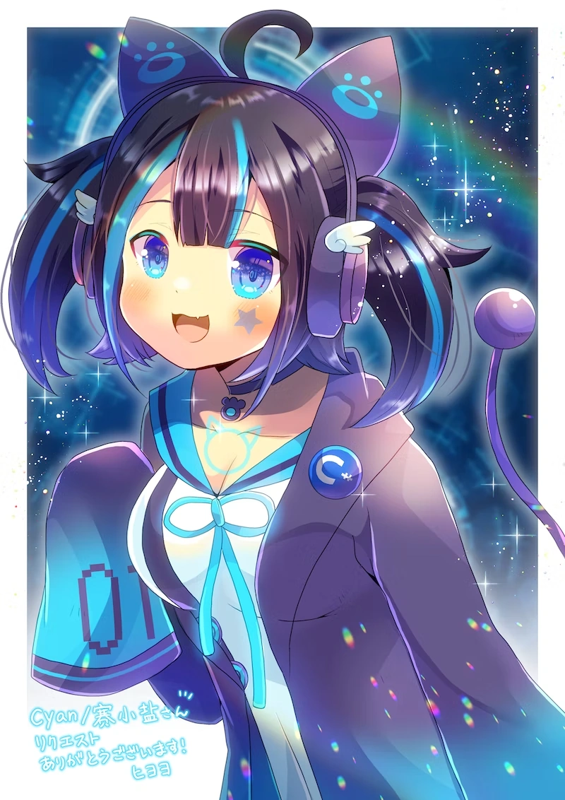 Cyan art by @kou_hiyoyo