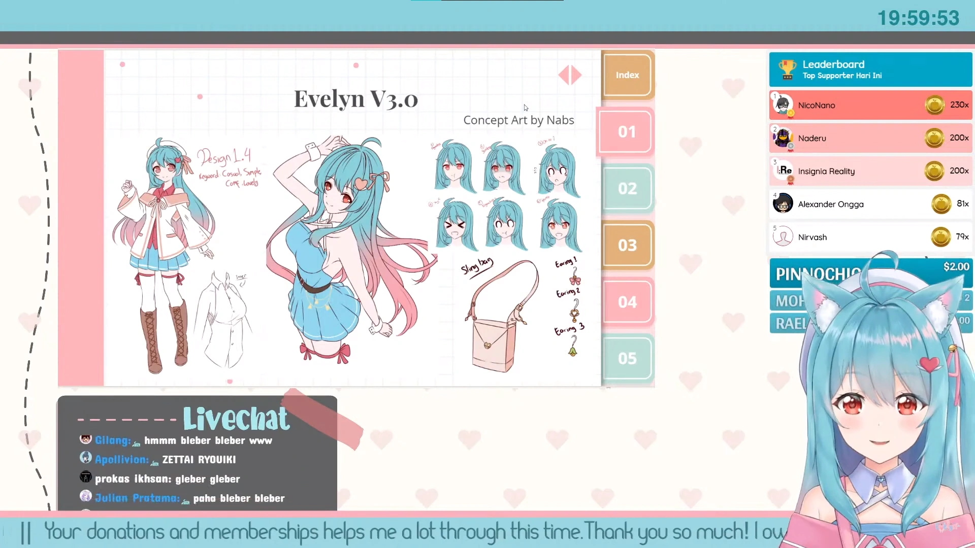 Evelyn V.3 character design