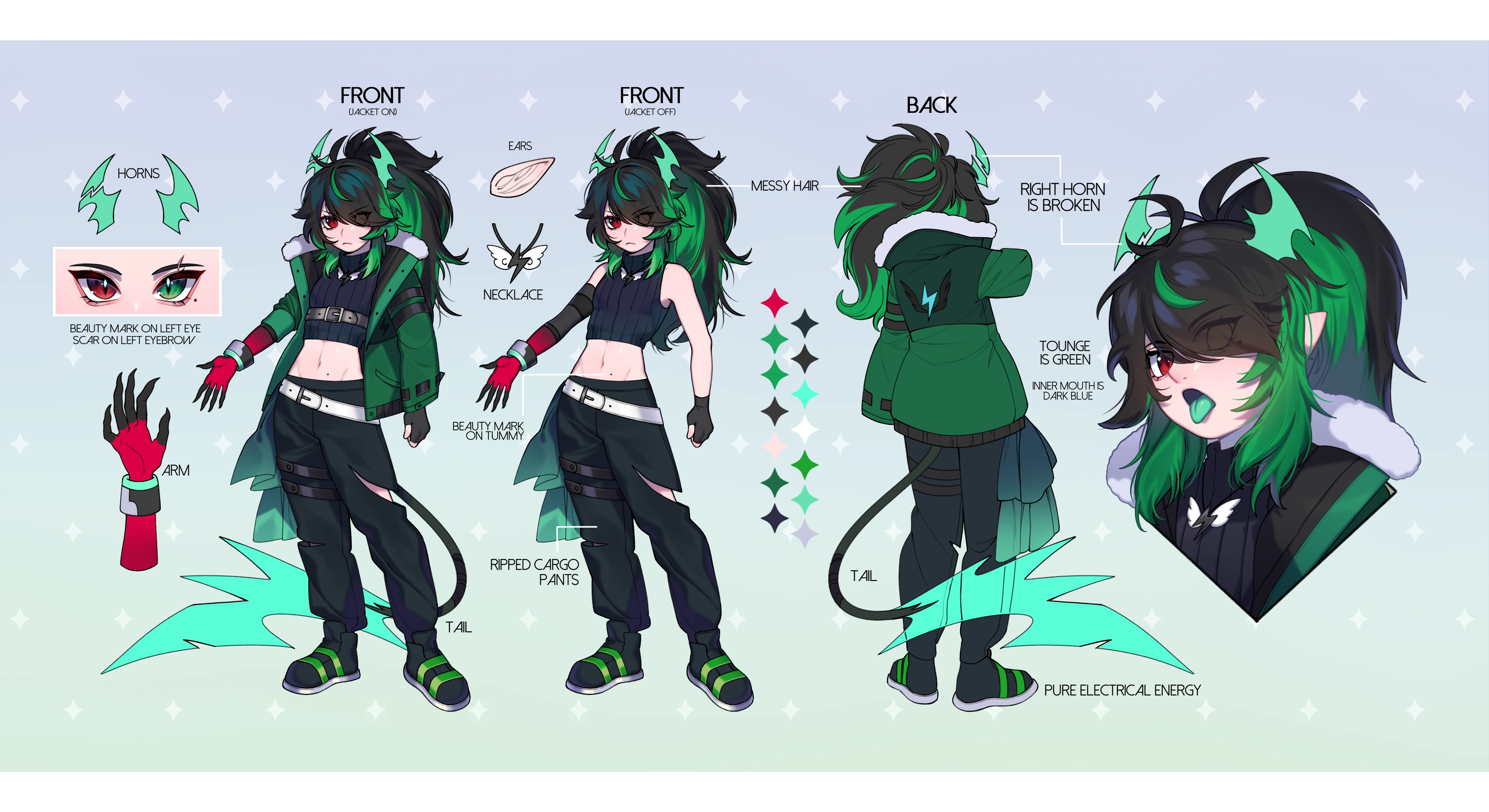 Alexiel's official reference sheet for their 2.0 design. Designed by Alexiel but drawn and refined by Xopas on VGen.