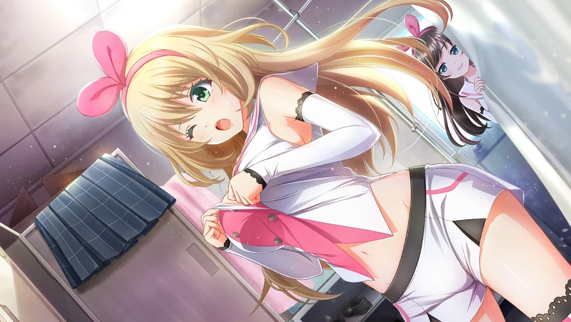 Kizuna Ai peeking, In-game art of the game ''Hachigatsu no Cinderella Nine''