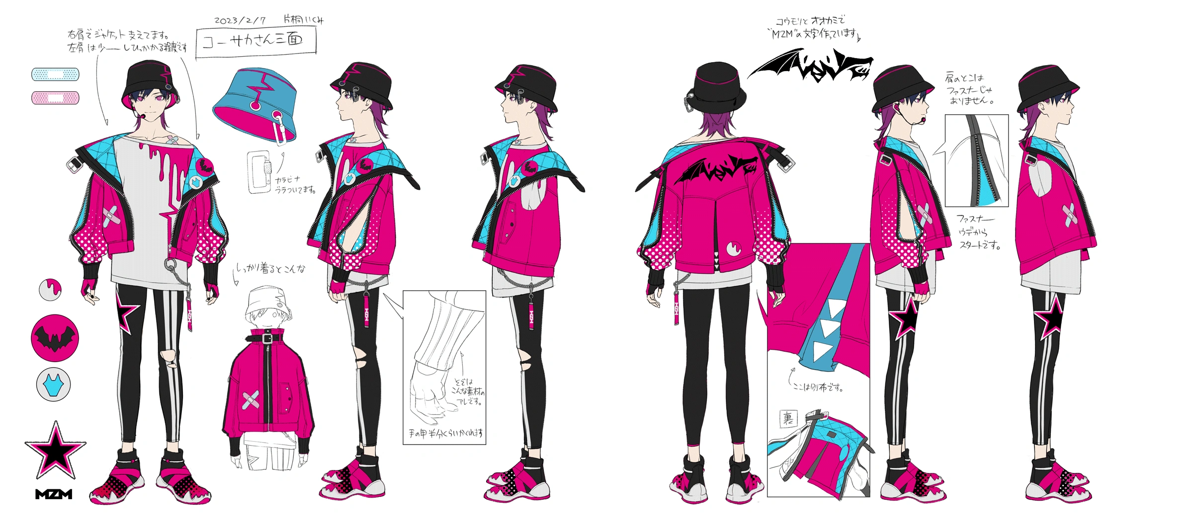 Kosaka Great Commotion Outfit Reference Sheet by Katagiri Ikumi