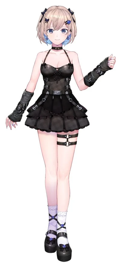 Gothic Style Outfit Without Neck and Arm Cover