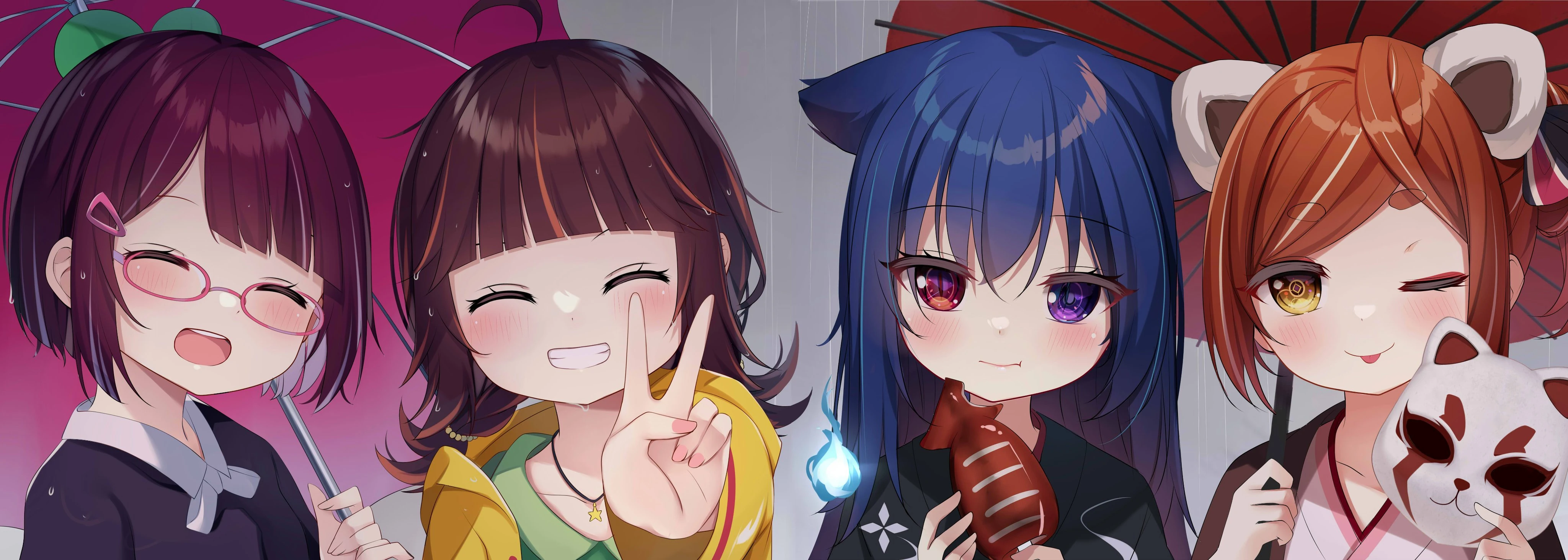 with Yuura Yozakura, Keroro Suika, and Shizumi Mizuki<br>by Ikazu401