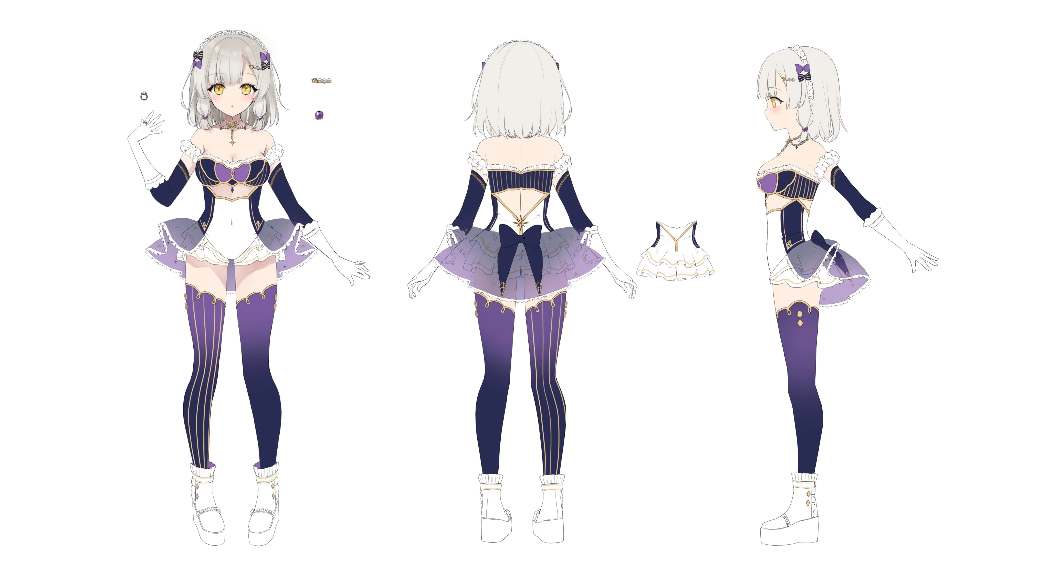 3D idol costume reference sheet<br>by Hane Yuki