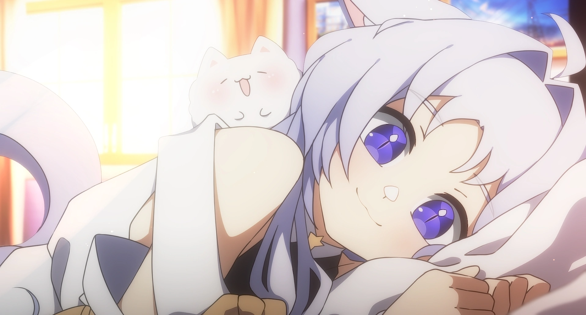 Mofu in bed, drawn by her