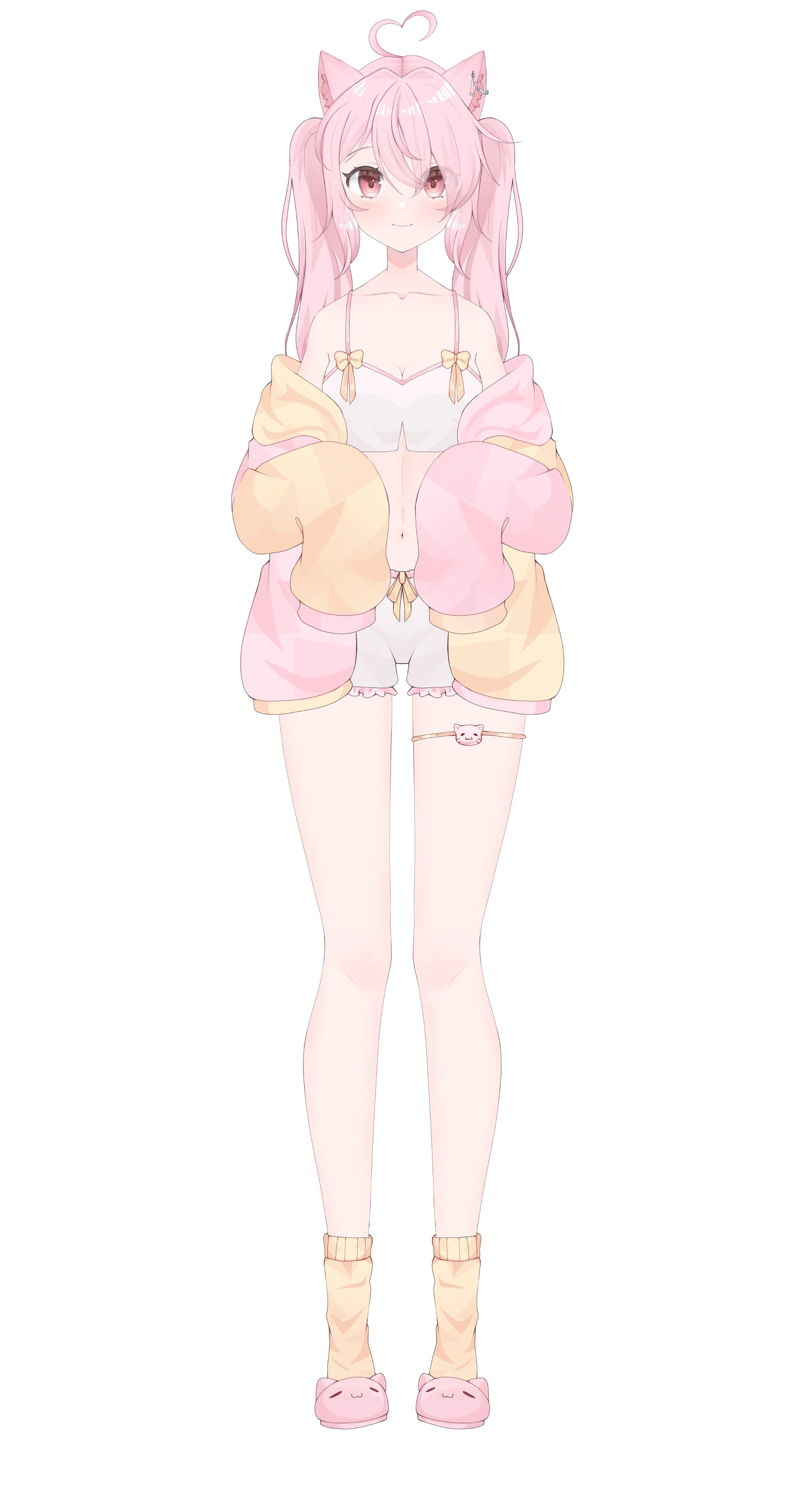 Model 1.0 wearing pajamas