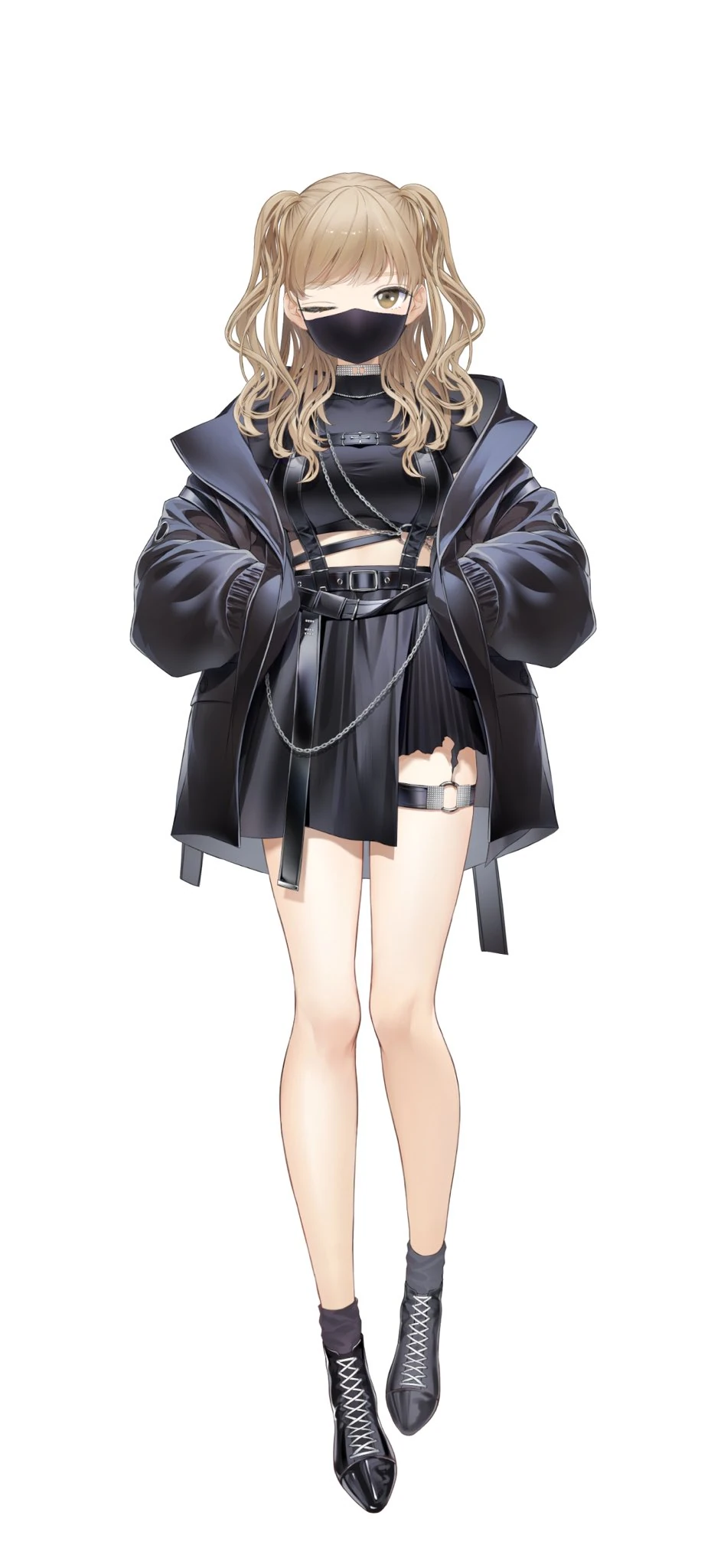 Black Outfit With Mask