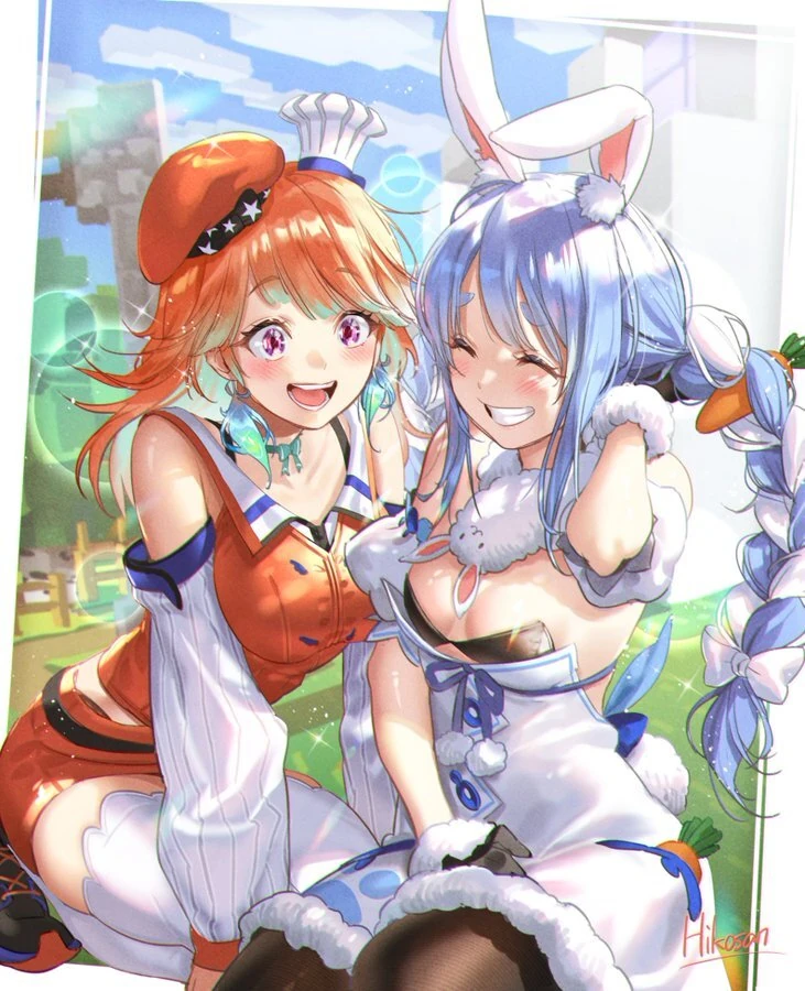 Takanashi Kiara and Usada Pekora<br>by Hikosan