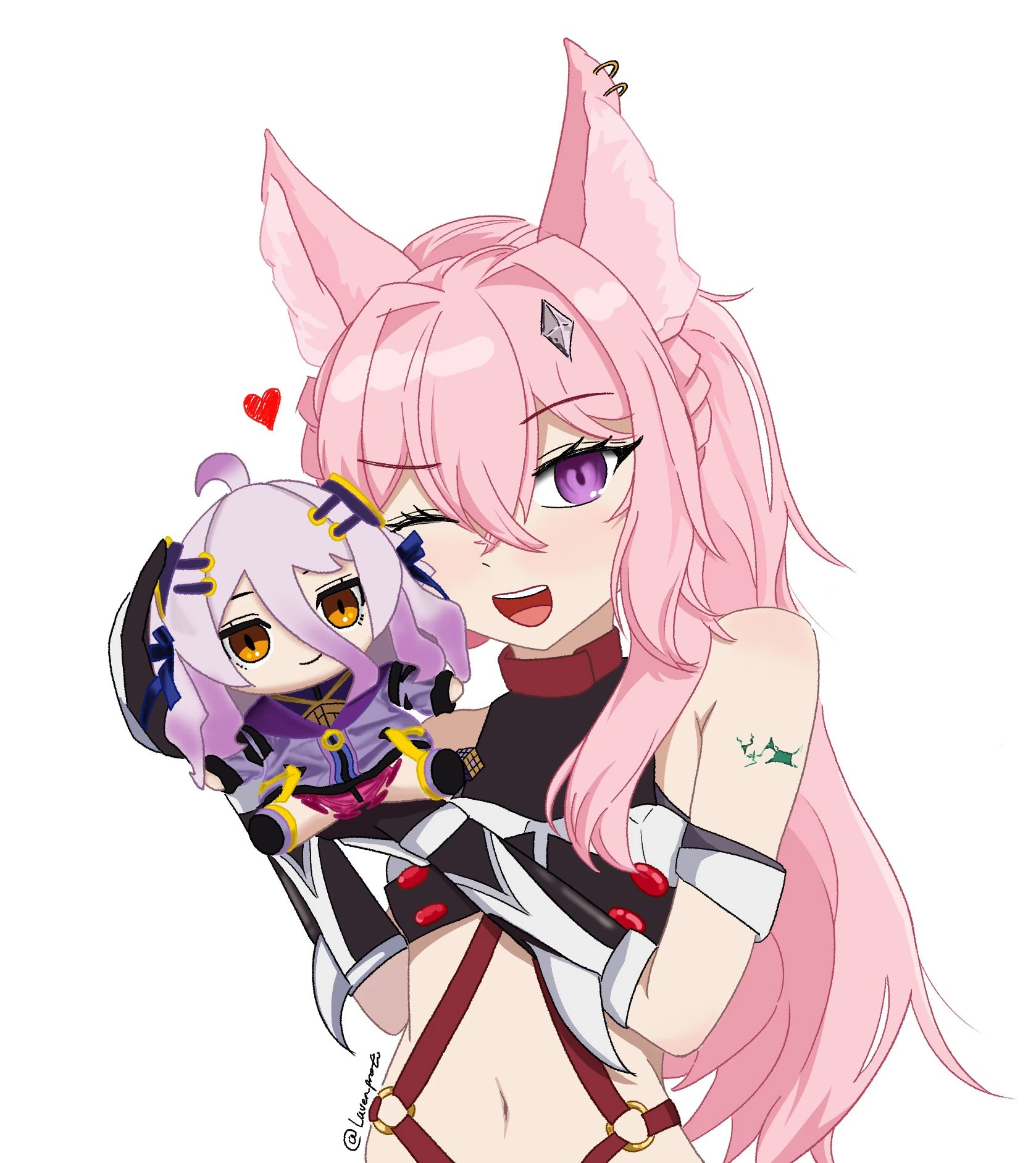 Mei with [[Henya the Genius|Henya]] plushy by [https://x.com/Lavenproto/status/1945366890291060813 Lavenproto]