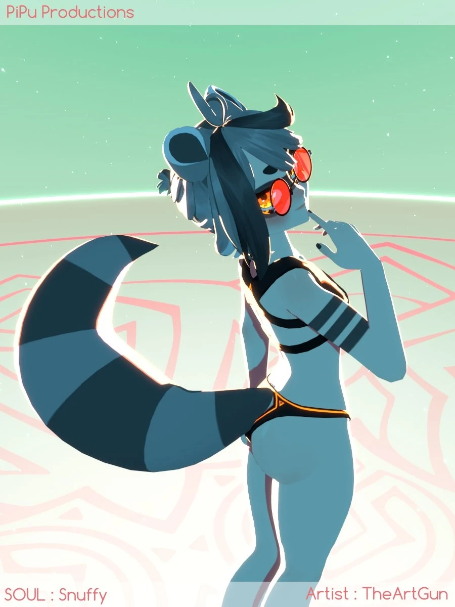 Sporty Swimsuit Snuffy pinup by [https://mobile.twitter.com/PiPuProductions PiPu]