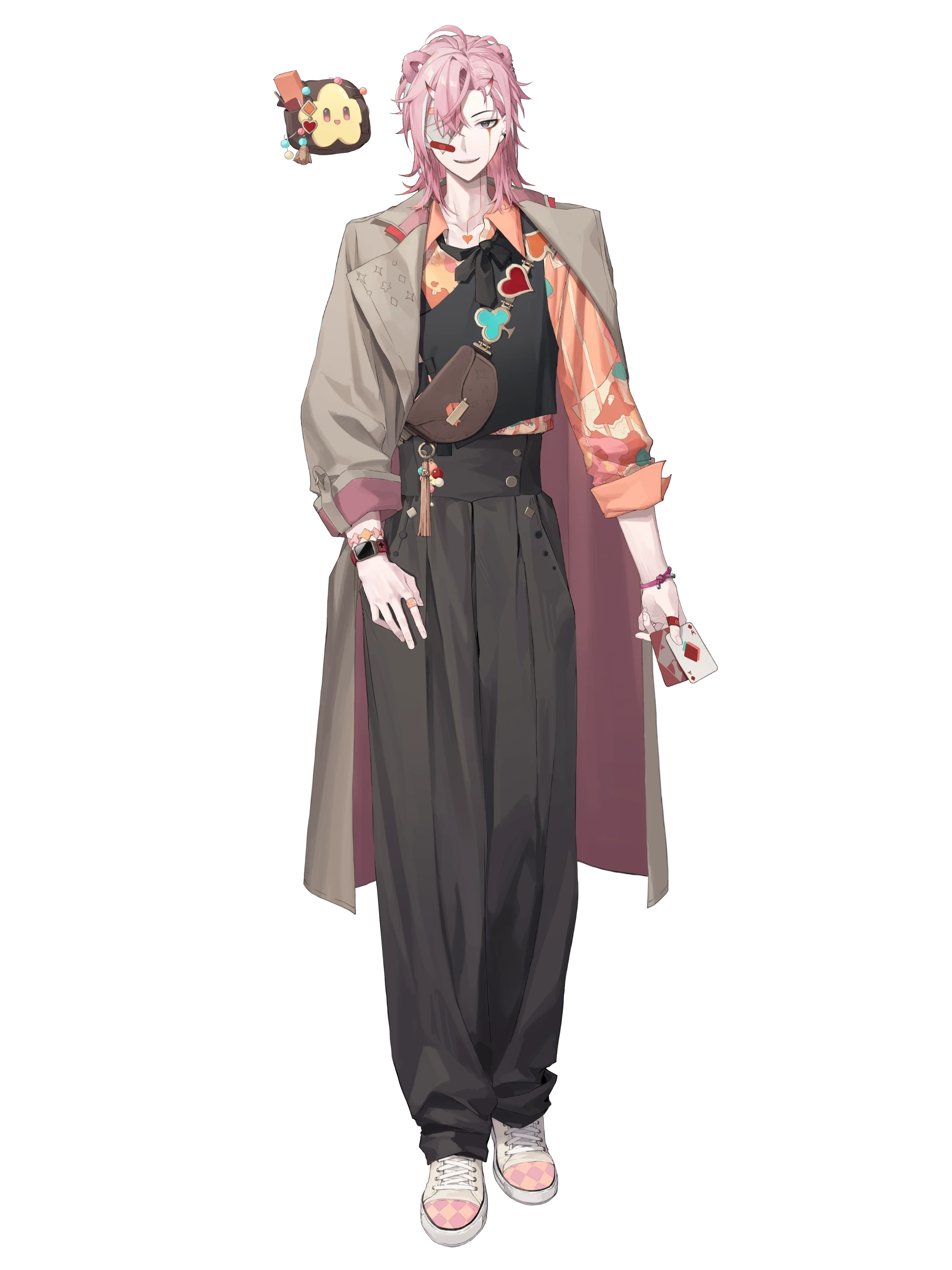 Full Body With Eye Patch and Wolf Cut