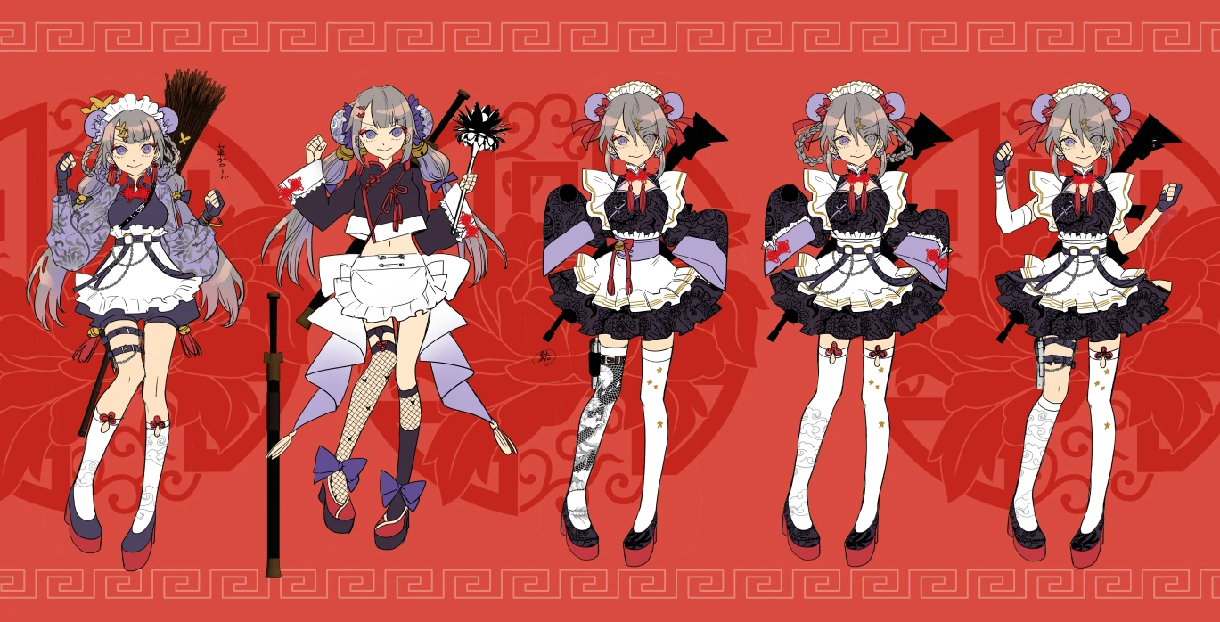 Chinese-Style Combat Maid Outfit Concept Illustrations<br>by Cou