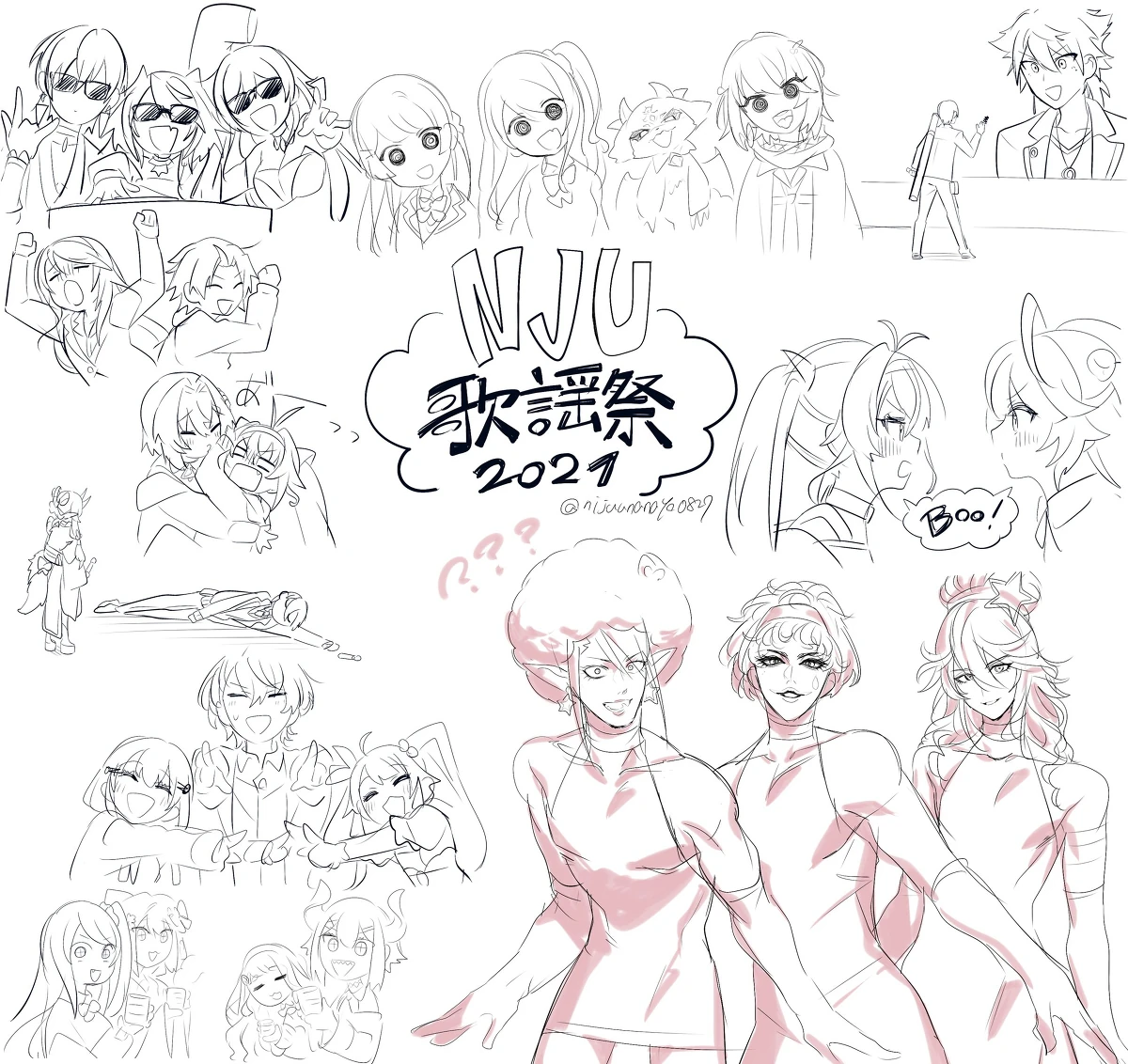 NIJISANJI Unit Music Festival 2021 Illustration<br>by Ninahachi
