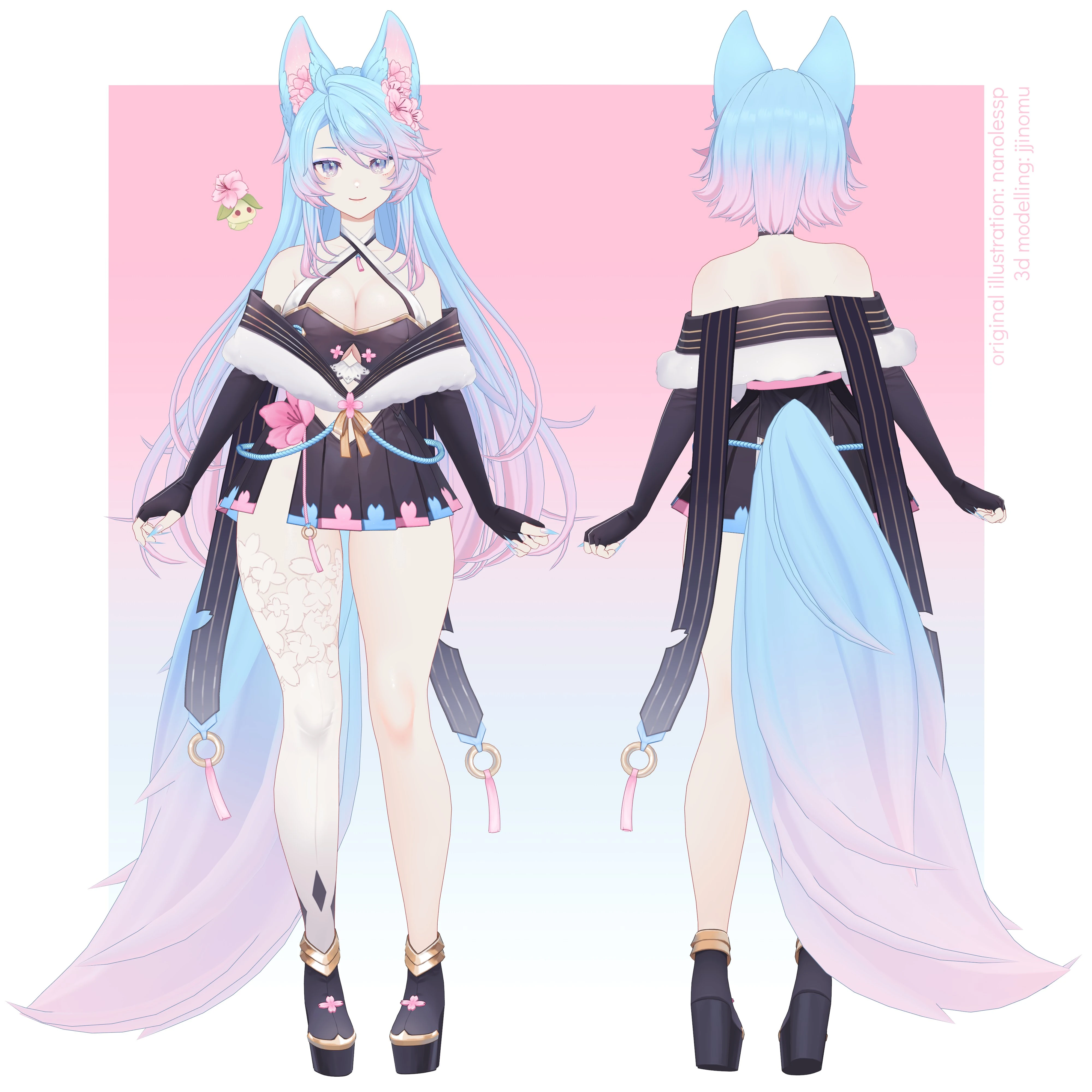 Silvervale's 3D 2022 model sheet by jjinomu
