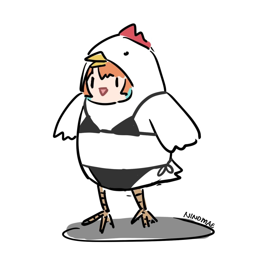 Takanashi Kiara in "chicken suit"