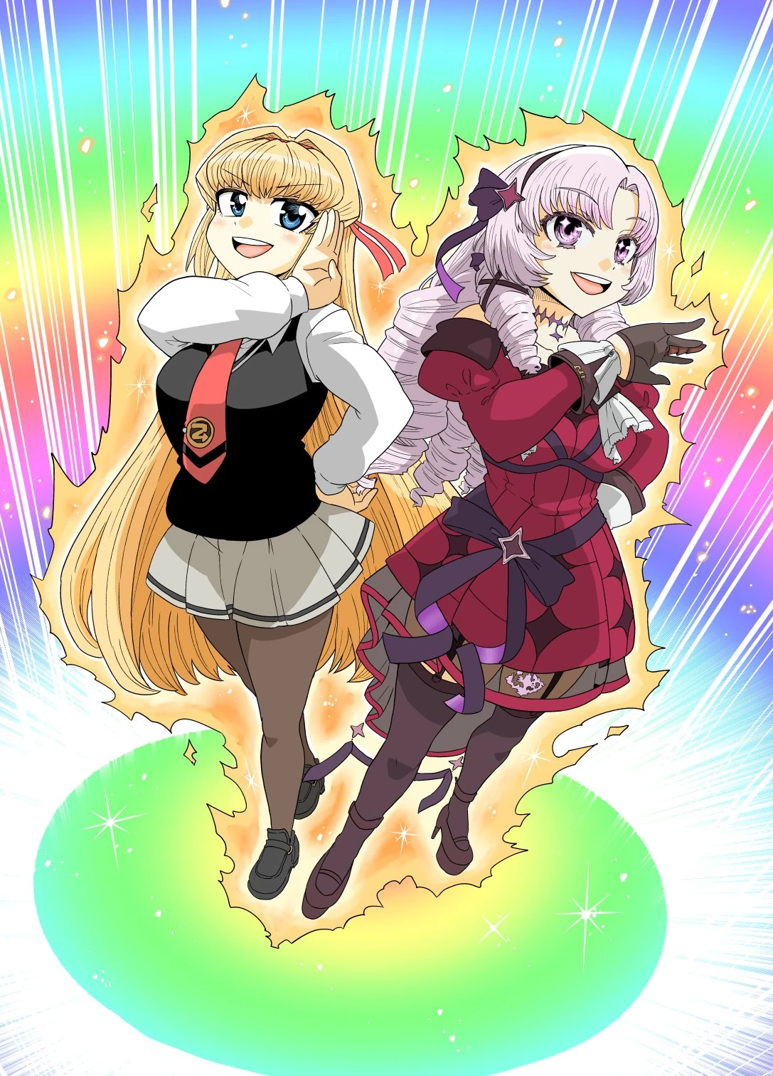 Salome with Gaming Oujousama's Main Character by the manga's illustrator, Mokumoku