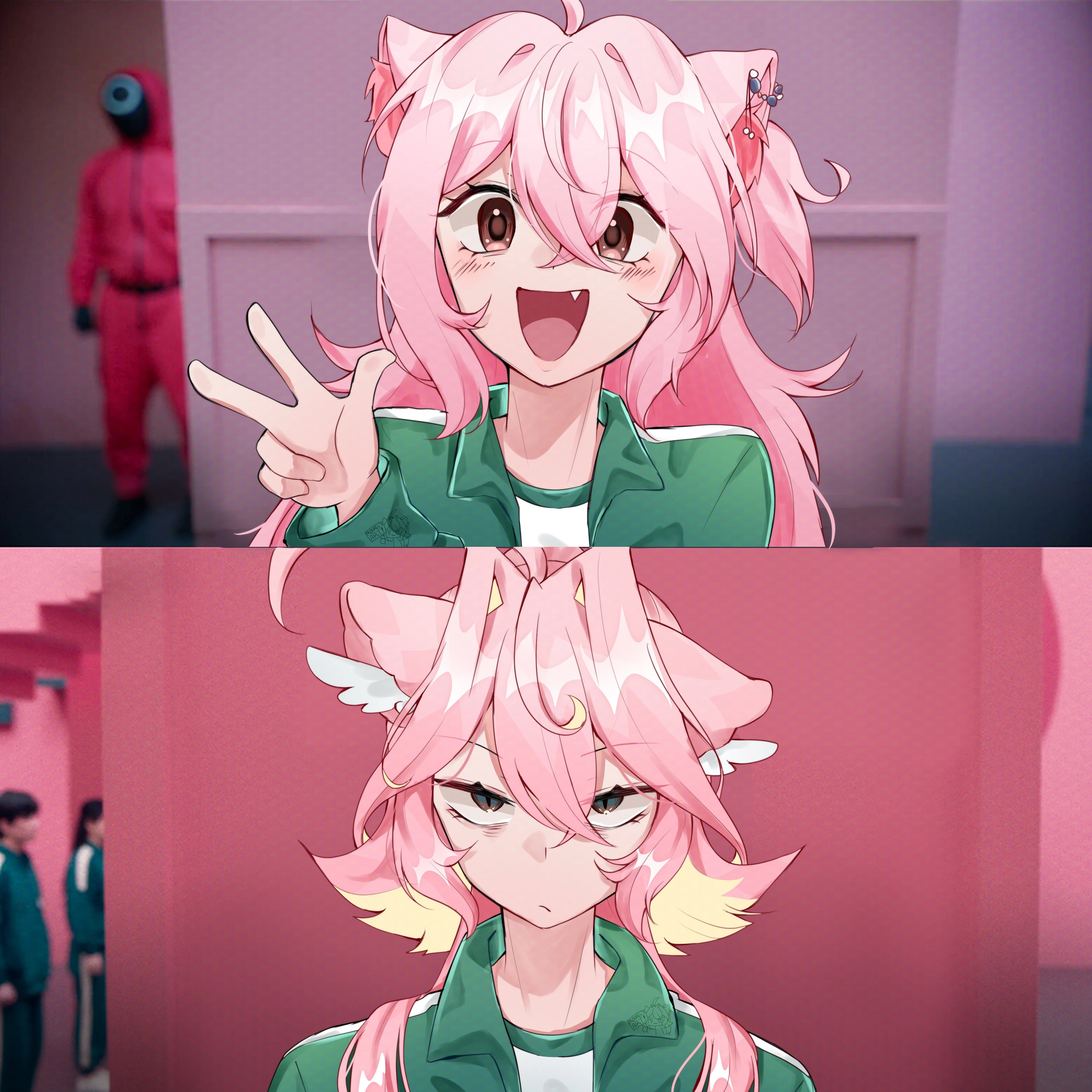 Mel's 1.0 model and 2.0 model featured in the Squid Games meme