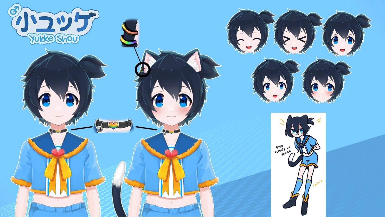 Yukke Shou second Model Ref Sheet 3 by CALAXYS_