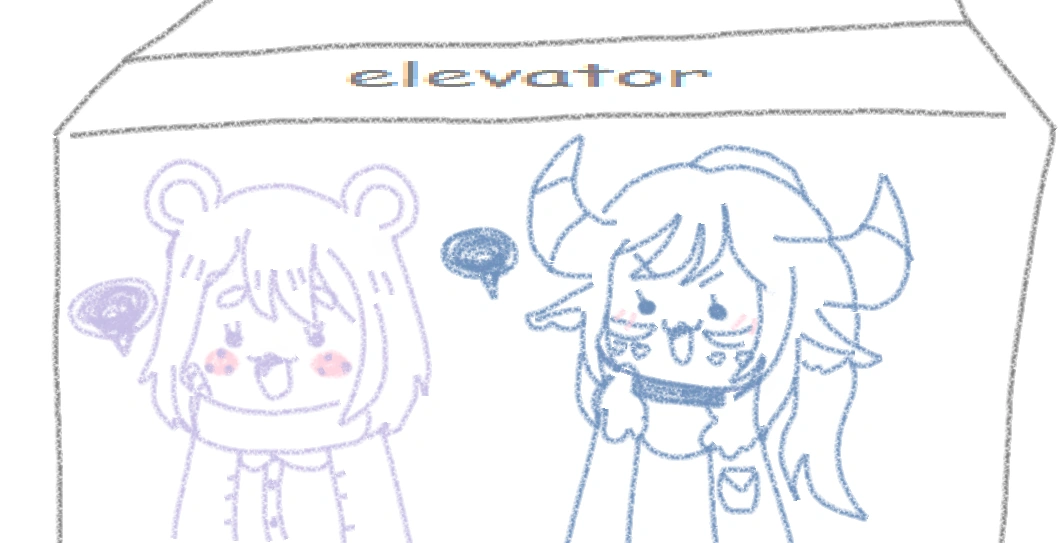 Ms Paint of Tipanya and RipSkip in an elevator<br/>(by Tipanya)