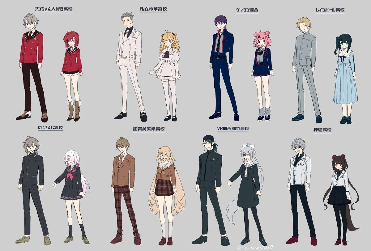 NIJISANJI Koshien 2021 Outfit Designs<br>by Ninahachi