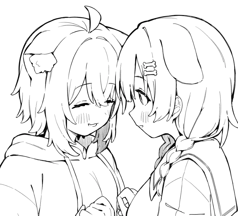 Nekomata Okayu and Inugami Korone<br>by Ceramic06