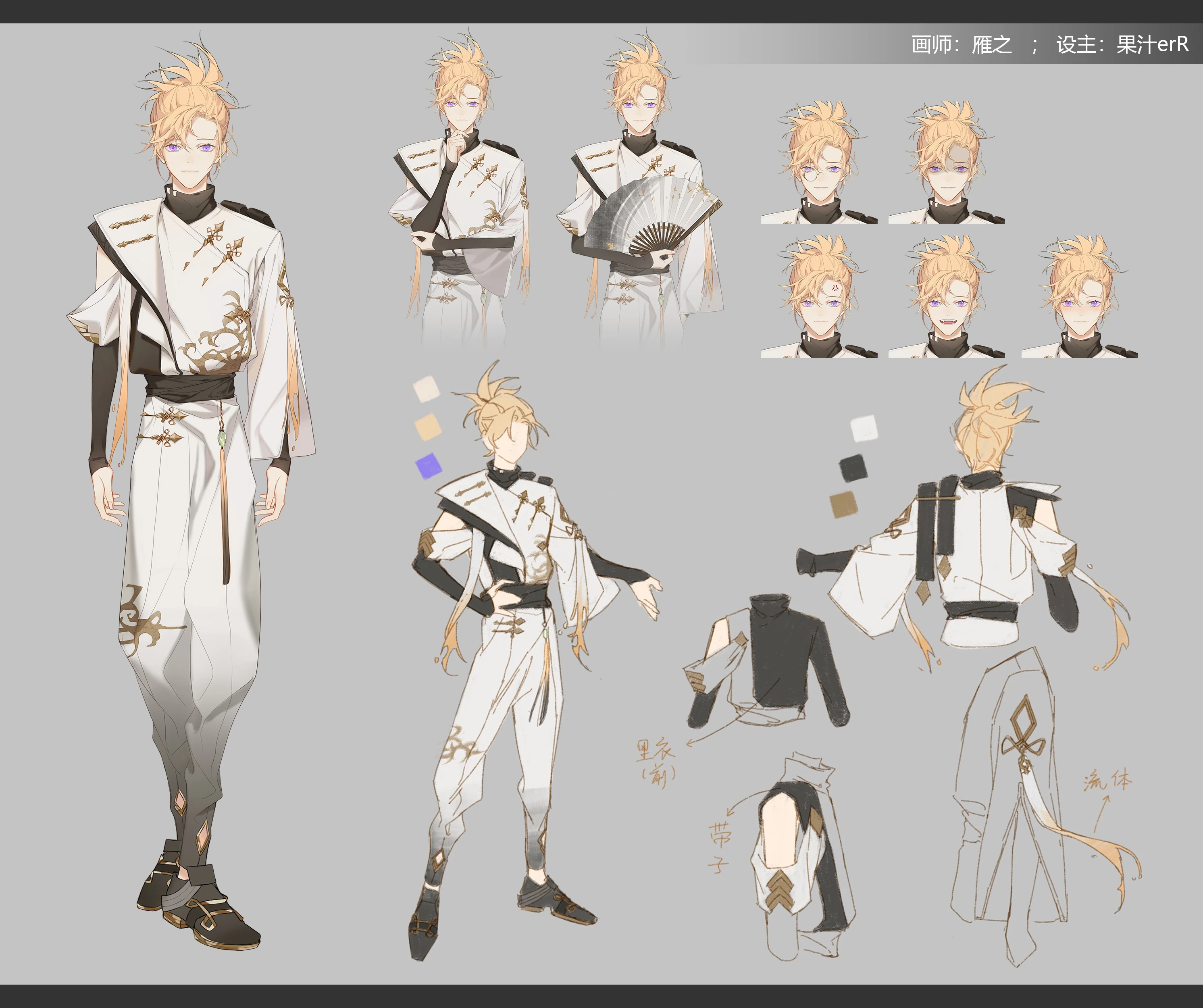 "Pineapple head" reference sheet