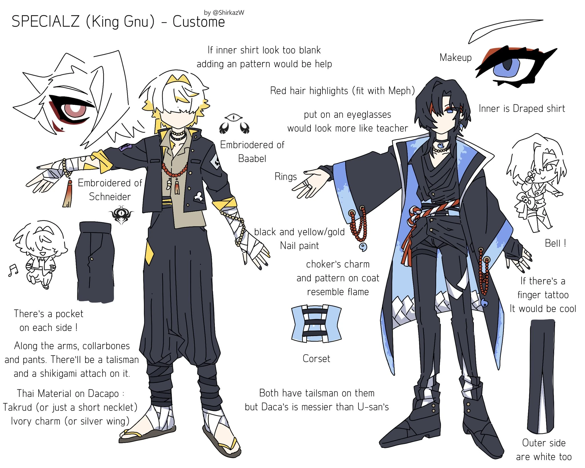 SPECIALZ outfits w/ Dacapo designed by Shirkaz