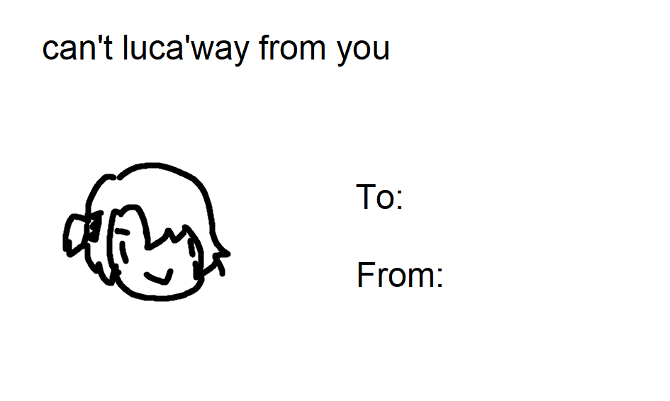 Luka Kaneshiro's Valentine's Day card