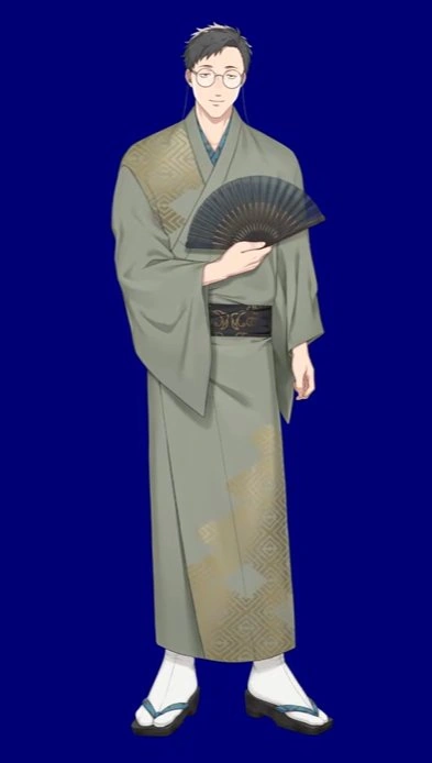 Kimono With Fan and Glasses