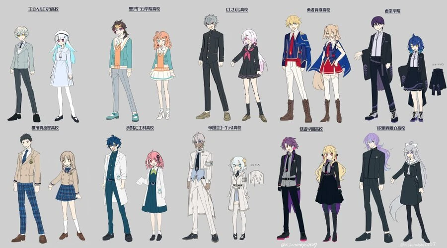 NIJISANJI Koshien 2023 Outfit Designs<br>by Ninahachi