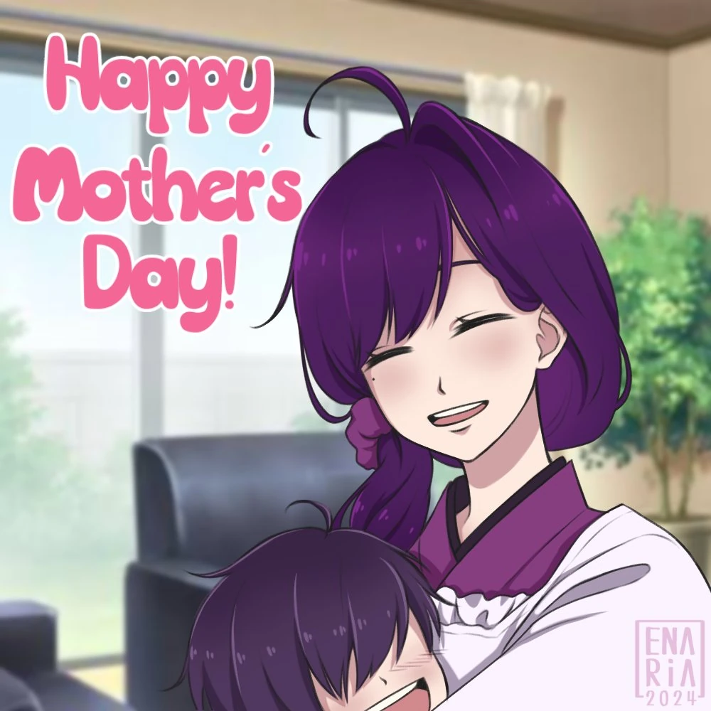 Enaria's self-portrait she drew for Mother's Day
