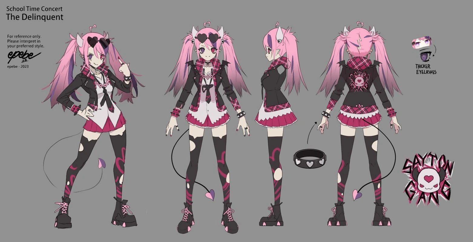 Ironmouse 3D School Time Concert Delinquent Reference Sheet<br>by epebe