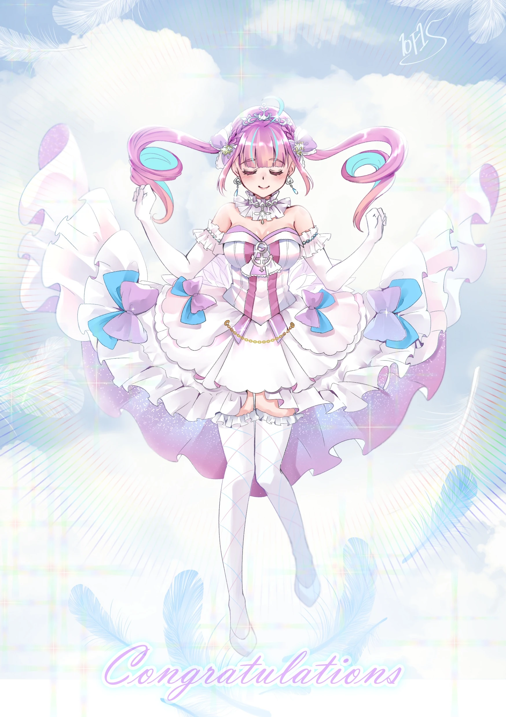 Minato Aqua's Birthday Illustration