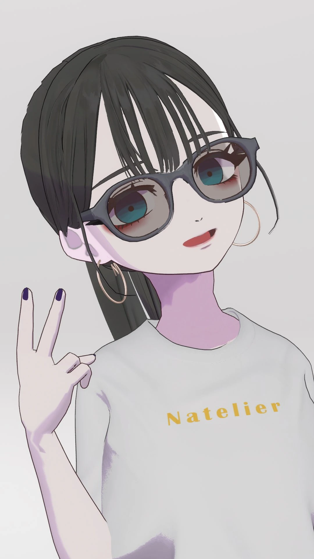 3D Ponytail with Sunglasses