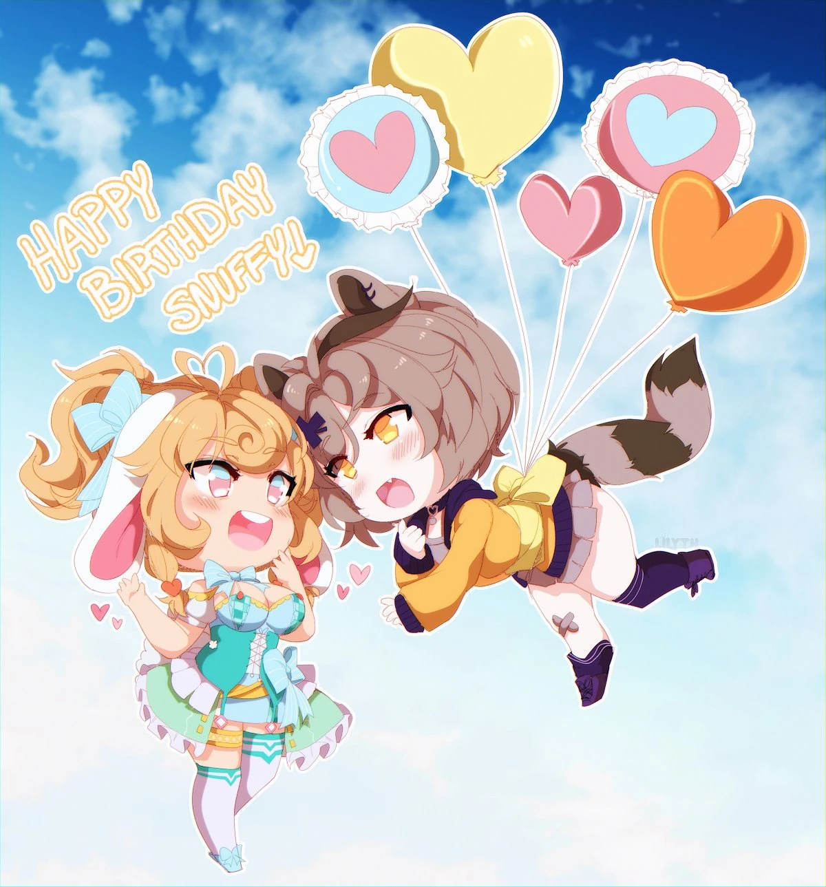 Snuffy and [[Bunny GIF]]<br>(by [https://twitter.com/LilythArts LilythArts])