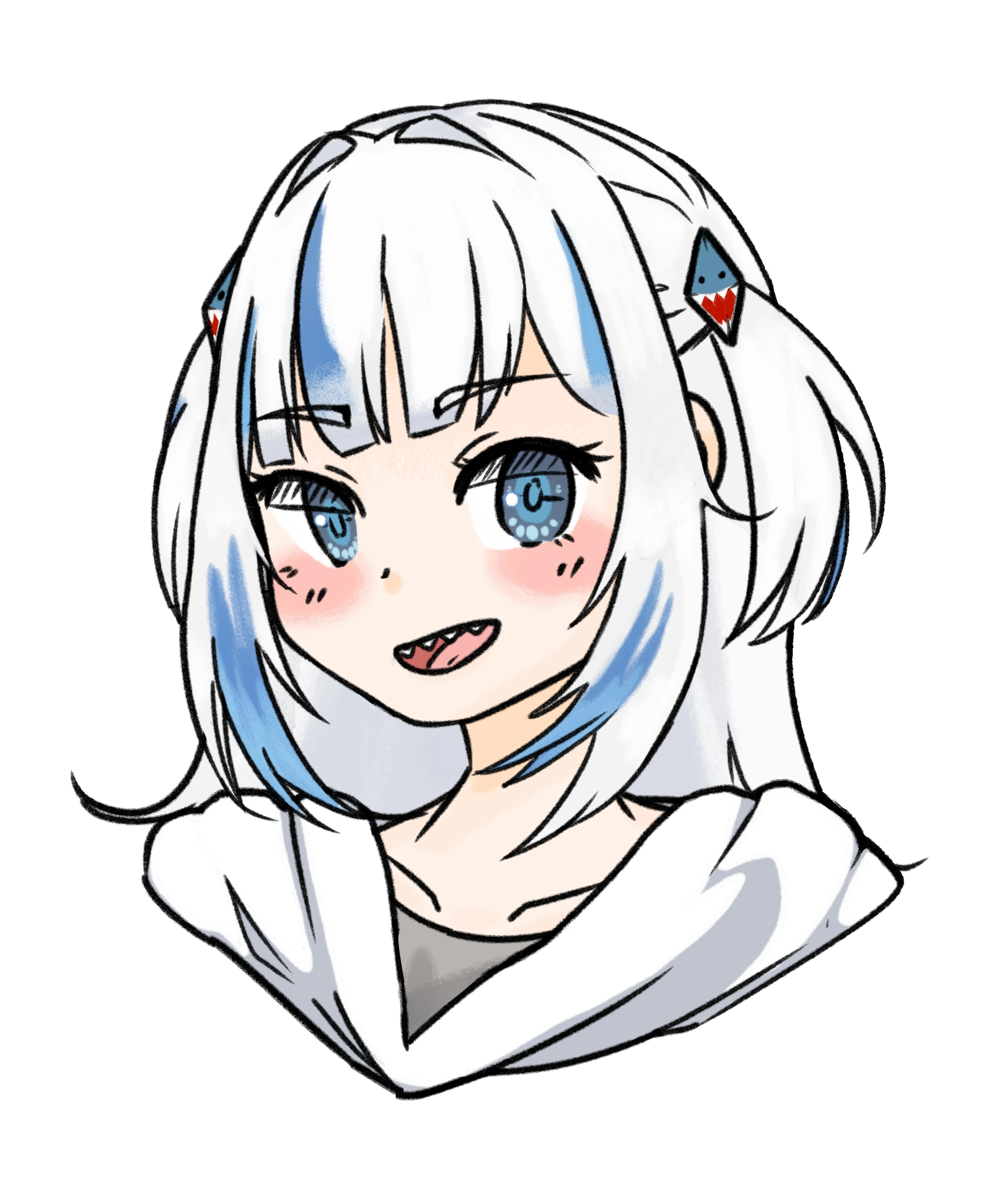 i try draw goo wa (Gawr Gura)