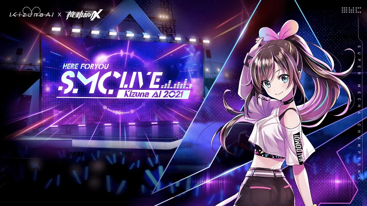 Kizuna Ai x Super Mecha Champions Here For You in-game concert