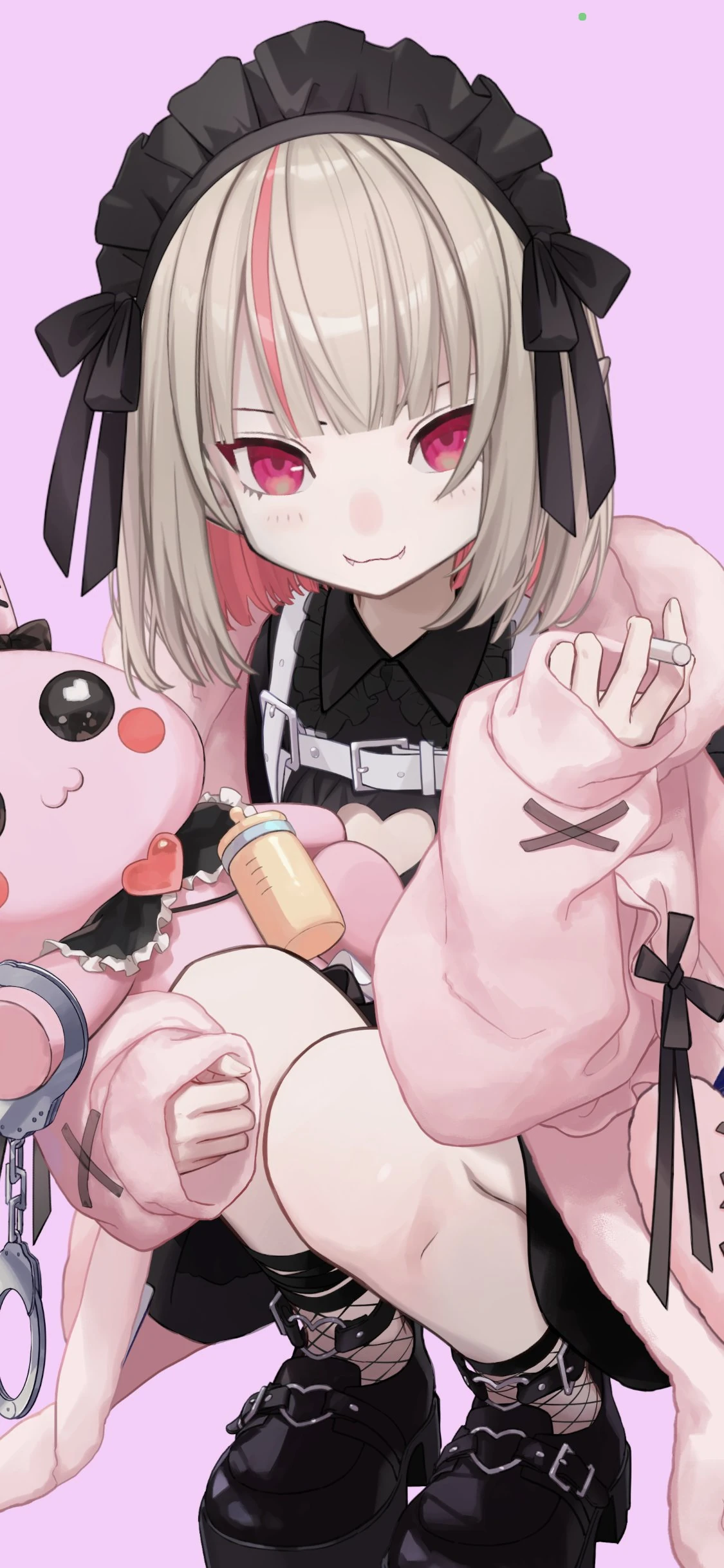 Maid costume kneeling