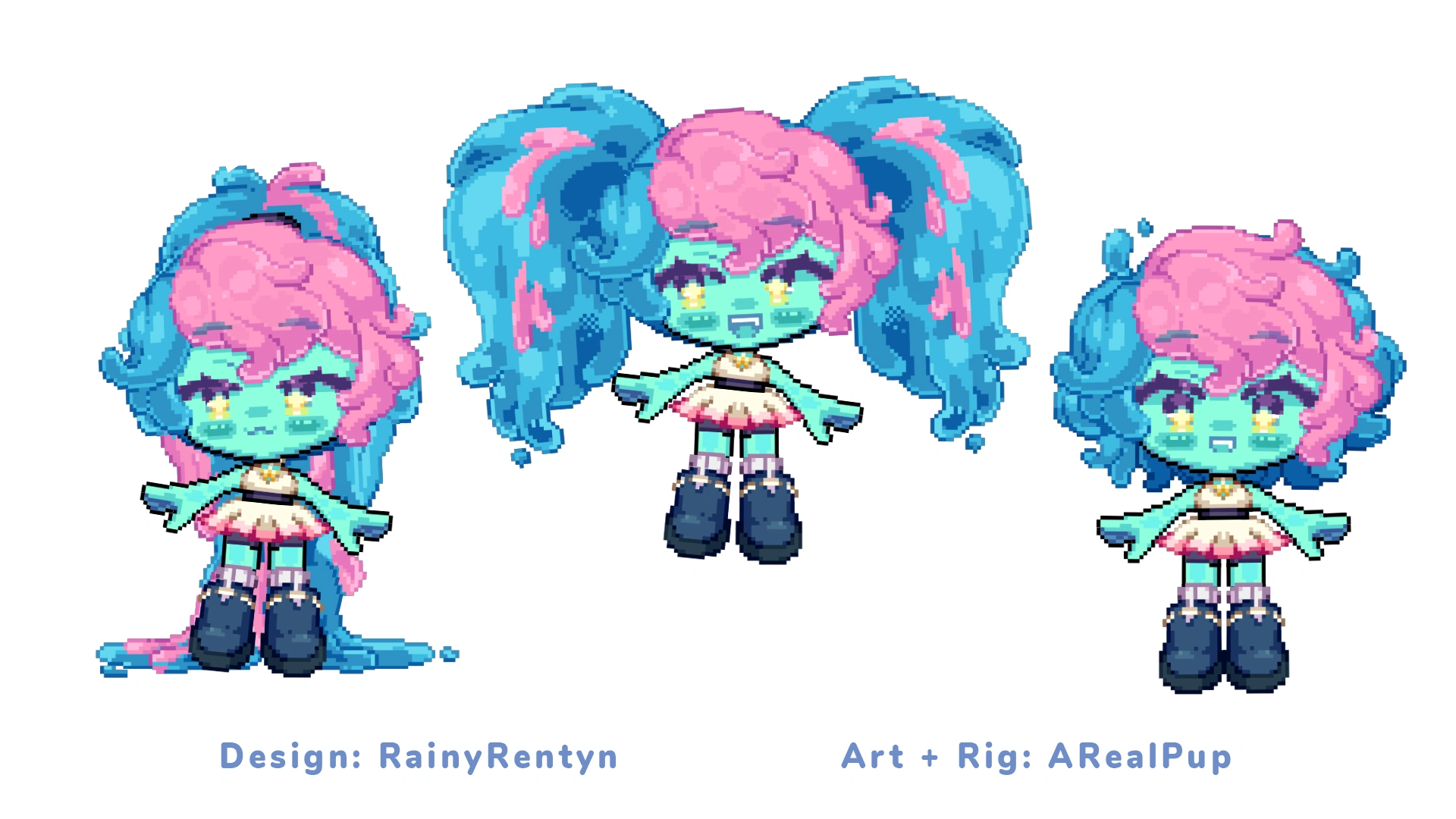 Slime Chibi Pixel Live2D<br>Art + Rig by ARealPup