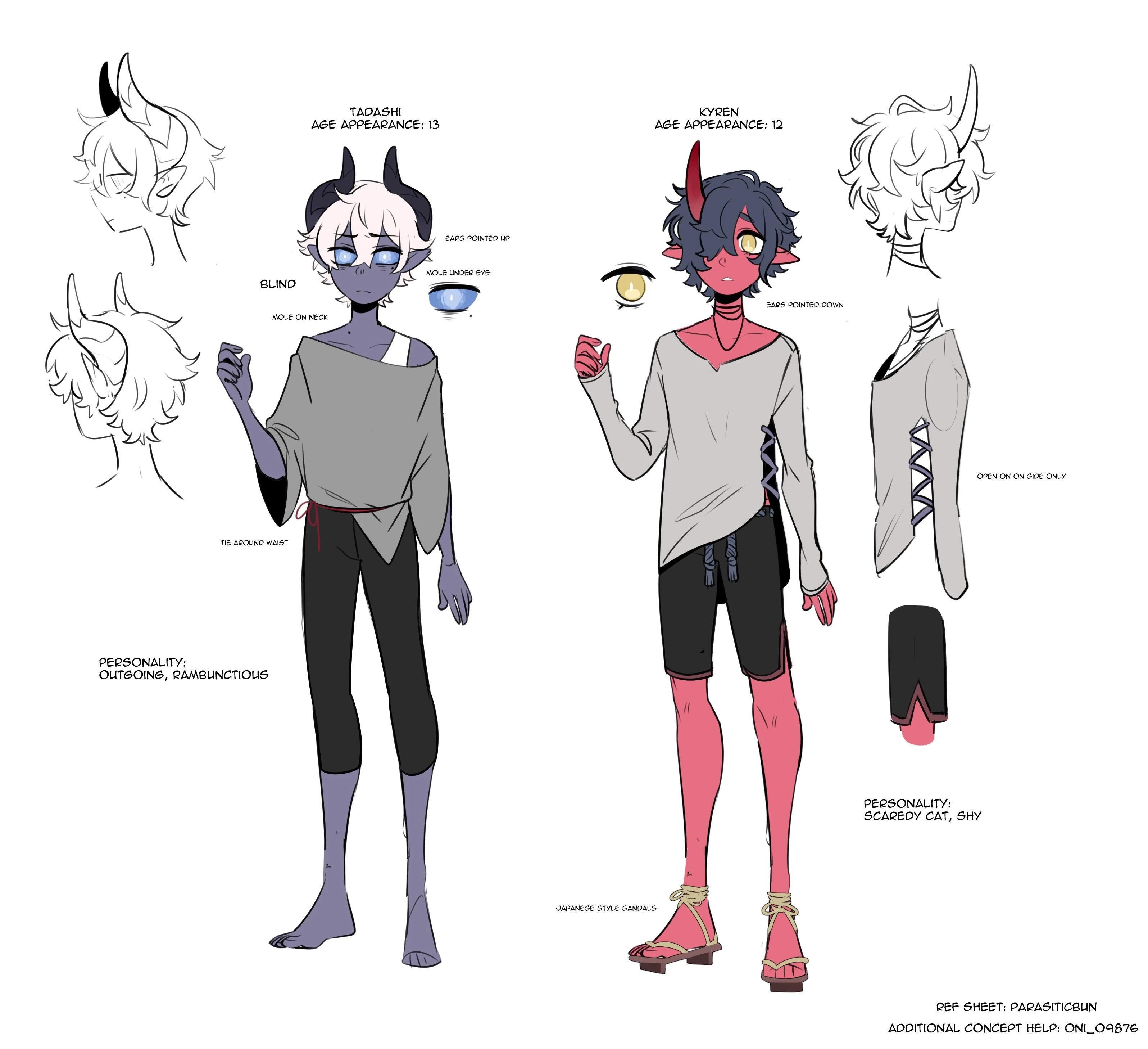 Young Tadashi and Kyren's Reference Sheet by ParasiticBun