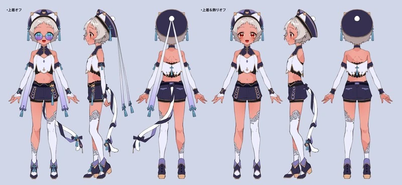 Kemuri-kun 3D Chinese-Style Model Reference Sheet