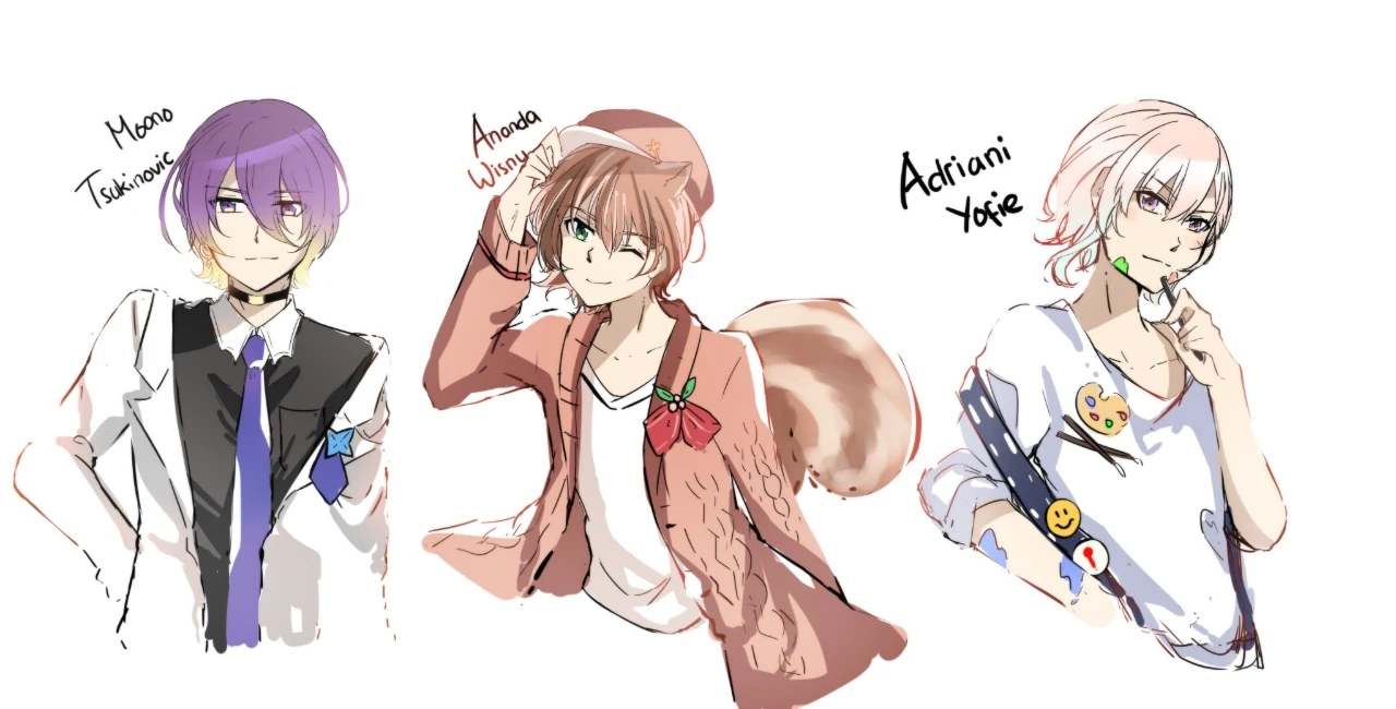 hololive ID 1st Gen Genderbend Version Illustration