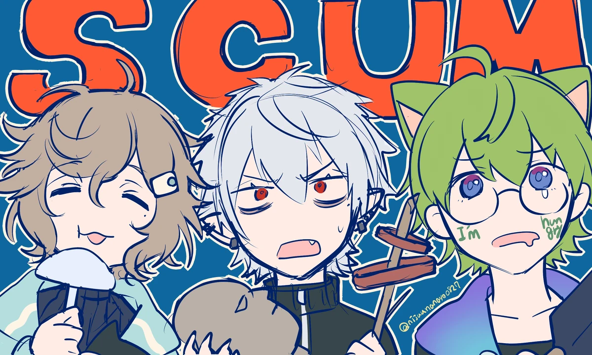 Shibuya Hajime and ChroNoiR SCUM Illustration<br>by Ninahachi